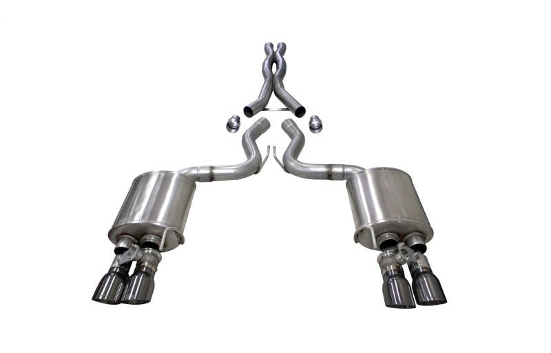 Corsa 2018-2023 Ford Mustang GT Fastback 5.0L 3in Cat-Back System Dual Rear Exit w/ 4in GunmetalTips