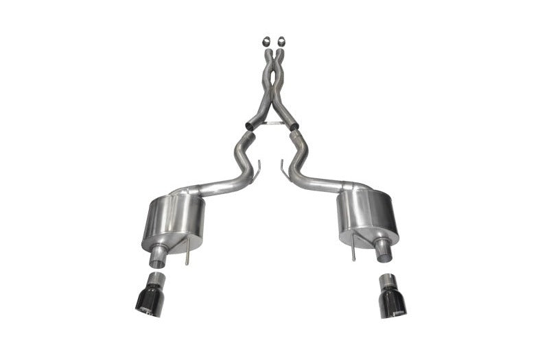 Corsa 2015-2017 Ford Mustang GT Fastback 5.0 3in Xtreme Cat Back Exhaust w/ Dual Black 4.5in Tips