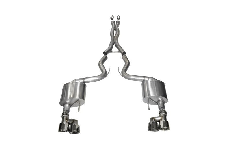 Corsa 2015-2018 Ford Mustang GT 5.0 3in Cat Back Exhaust Polish Quad Tips (Xtreme)