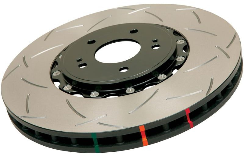 DBA 05-10 Ford Mustang GT / 11-13 V6 Front Slotted 5000 Series 2 Piece Rotor Assembled w/ Black Hat