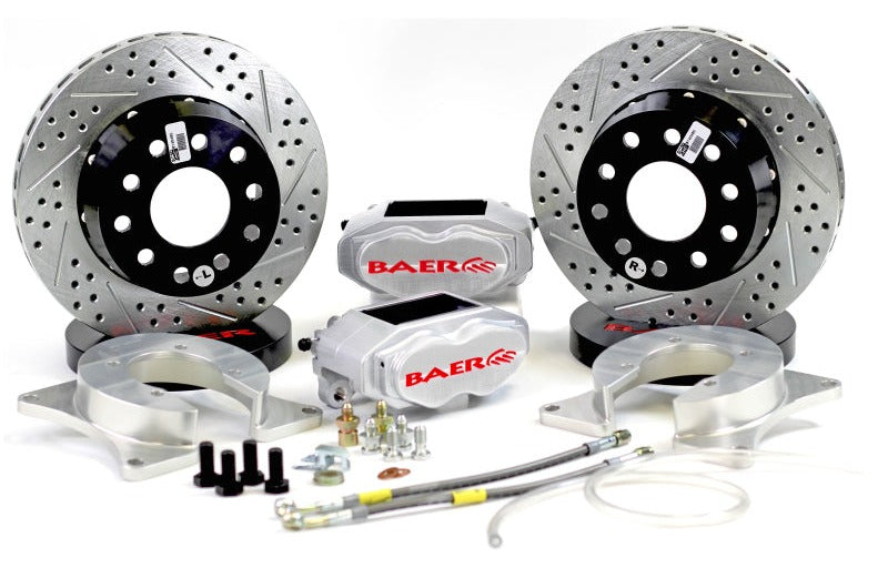 Baer Brakes GM Small Pattern 10/12 Bolt Bearing 11in SS4+ Deep Stage Rear SDZ Brake Kit - Clear — Fits Rear Ends with GM Small Pattern 10/12 bolt C-clip (BIH) Housing Ends with C-Clip…