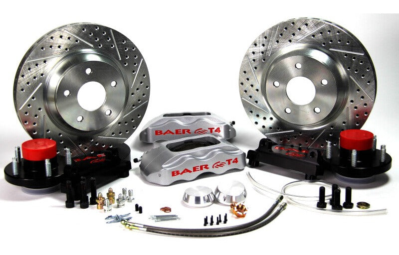 Baer Brakes 65-66 Ford Mustang 13in Track4 Front Brake Kit-Silver-