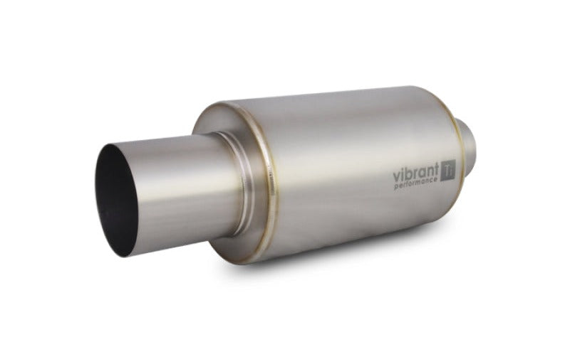 Vibrant Titanium Muffler w/Straight Cut Natural Tip 3in. Inlet/3in. Outlet