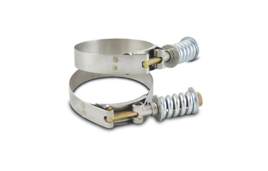Vibrant SS T-Bolt Clamps Pack of 2 Size Range: 5.28in to 5.58in OD