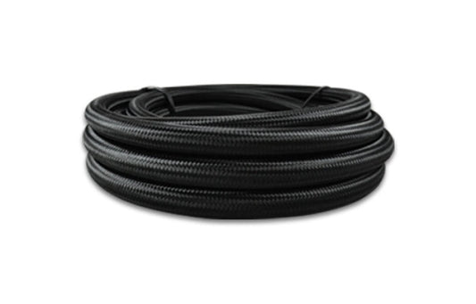 Vibrant -8 AN Black Nylon Braided Flex Hose w/PTFE liner (20FT long)
