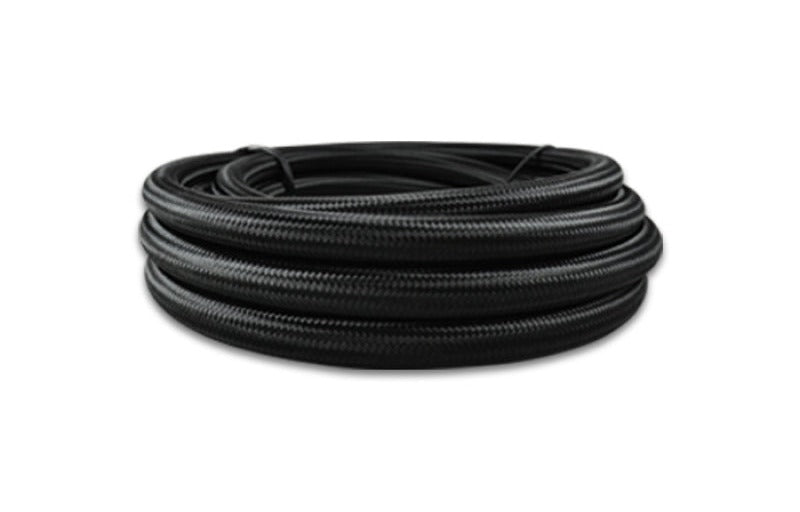 Vibrant -6 AN Black Nylon Braided Flex Hose w/PTFE liner (5FT long)