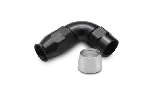 Vibrant Aluminum 90 Deg One Piece Hose End Fitting for PTFE Lined Hose -8AN Size