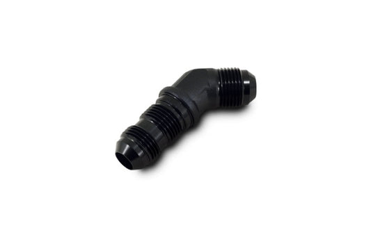 Vibrant -16AN Bulkhead Adapter 45 Deg Elbow Fitting - Anodized Black