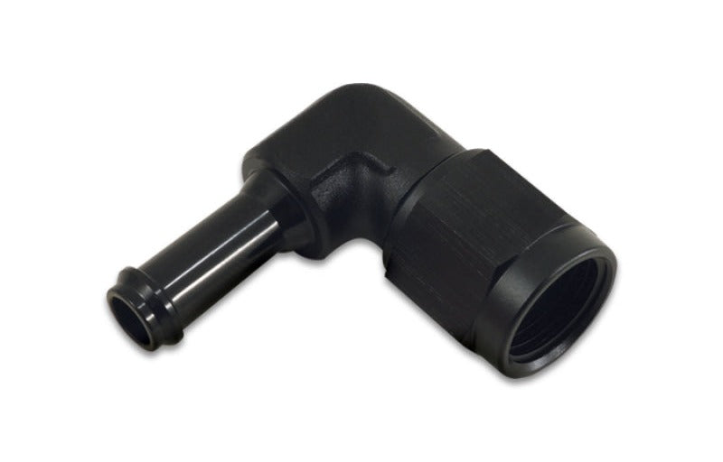 Vibrant -6AN to 3/8in Hose Barb 90 Degree Adapter - Anodized Black