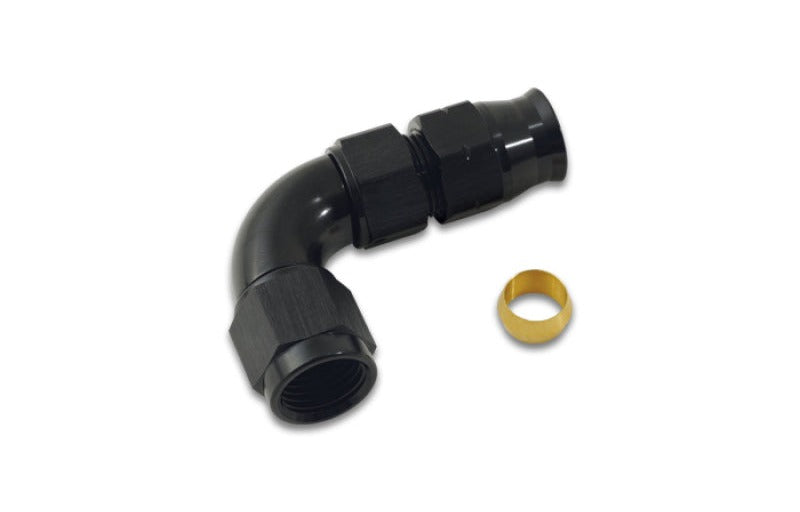 Vibrant 90 Deg 5/16in Tube to Female -6AN Adapter (w/Olive Inserts)