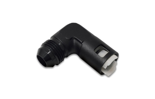 Vibrant 90 Degree Aluminum AN to Female Quick Connect -8AN - 0.375in Hose Size