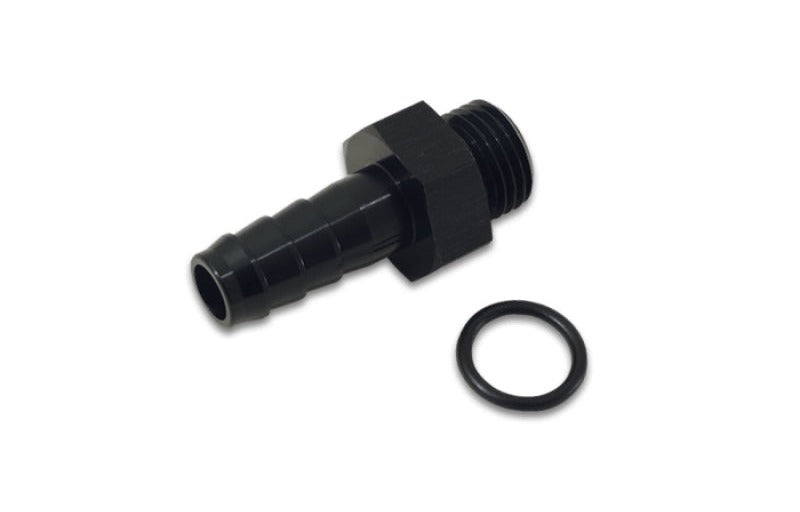 Vibrant Aluminum Male -6AN ORB to 5/16in Barb w/O-Ring - Anodized Black
