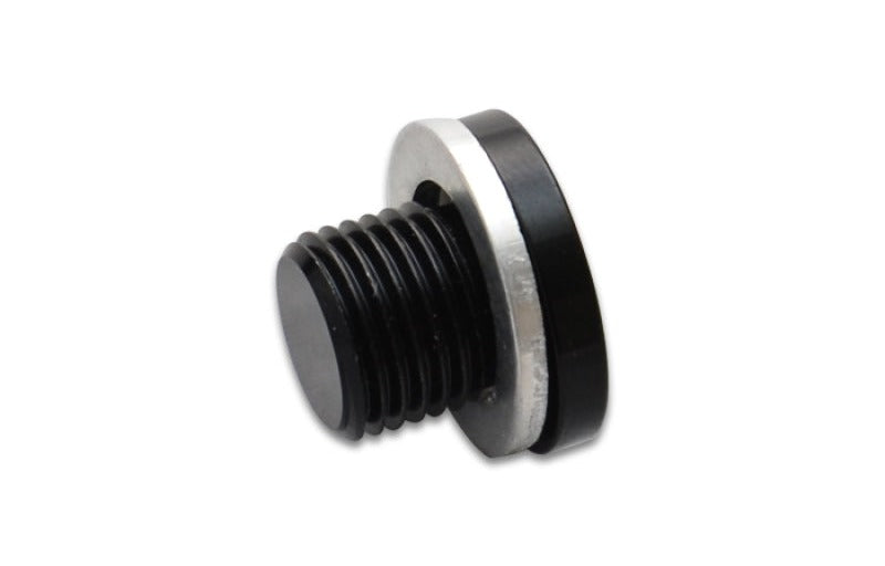 Vibrant M12 x 1.25 Metric Aluminum Port Plug with Crush Washer