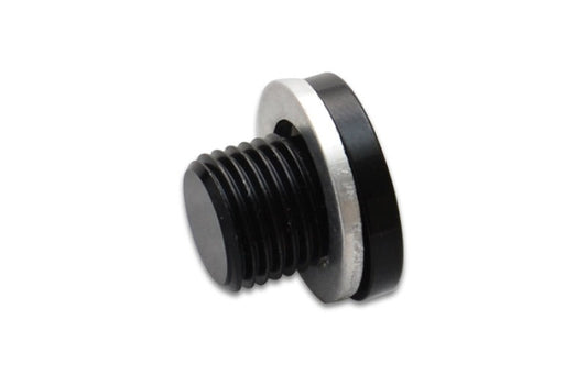 Vibrant M12 x 1.25 Metric Aluminum Port Plug with Crush Washer