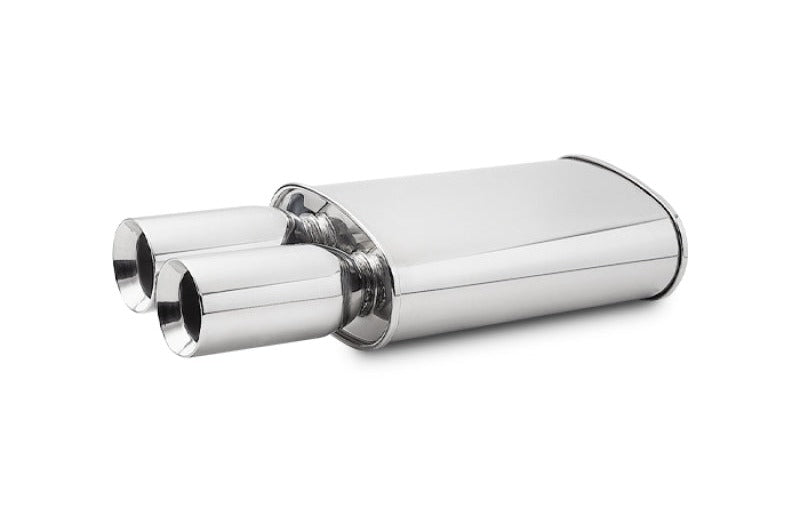 Vibrant StreetPower Turbo Oval Muff with Dual 3.5in Round Tips Straight Cut Bev