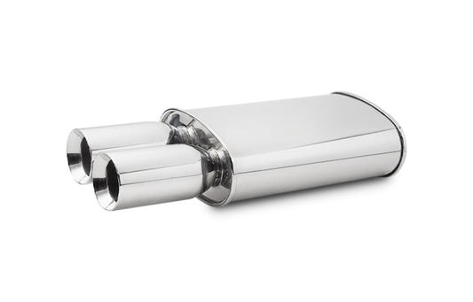 Vibrant StreetPower Turbo Oval Muff with Dual 3.5in Round Tips Straight Cut Bev