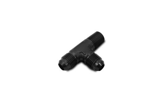 Vibrant -6AN x 1/4in NPT Flare to Pipe On Run Tee Adapter Fitting - Aluminum