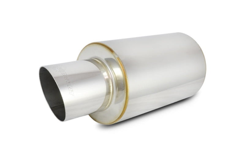 Vibrant TPV Turbo Round Muffler (17in Long) with 4in Round Tip Angle Cut - 3in