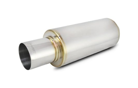 Vibrant TPV Turbo Round Muffler (17in Long) with 4in Round Tip Straight Cut