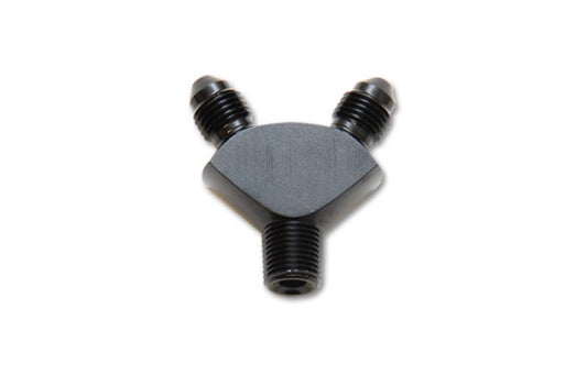 Vibrant -3AN x -3AN x 1/8in NPT Y-Adapter Fitting - Aluminum