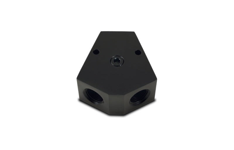 Vibrant Billet Aluminum Y-Block Fitting with 1/8in NPT Port - 3/8in NPT x 3/8in