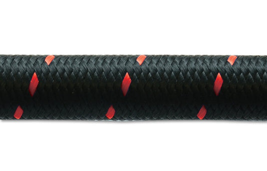 Vibrant -8 AN Two-Tone Black/Red Nylon Braided Flex Hose (2 foot roll)