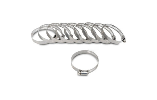 Vibrant S.S. Worm Gear Clamps Pack of 10 - Clamping Range: 0.44in - 0.90in