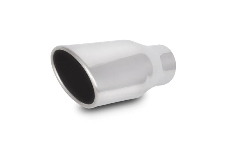 Vibrant 4.5in x 3in Oval SS Exhaust Tip (Single Wall Angle Cut Rolled Edge)