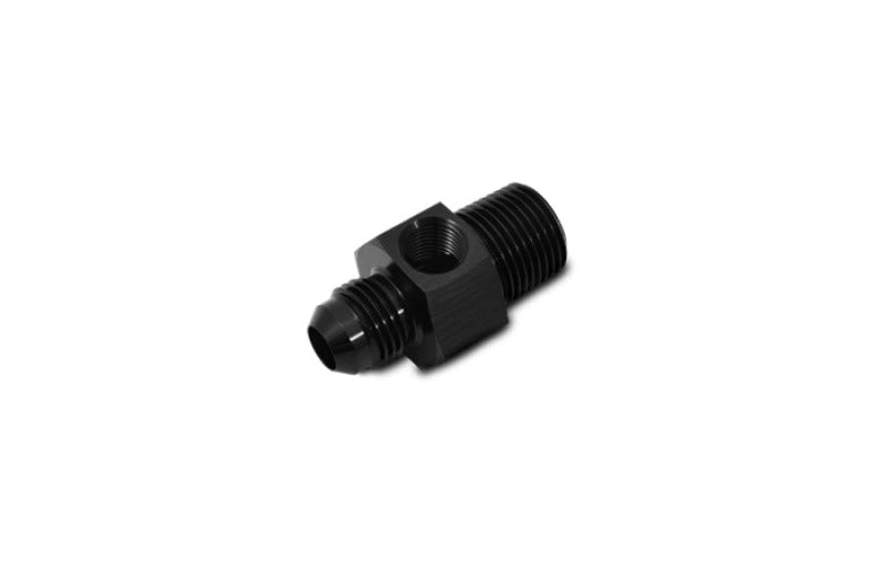 Vibrant -8AN Male to 1/4in NPT Male Union Adapter Fitting w/1/8in NPT Port