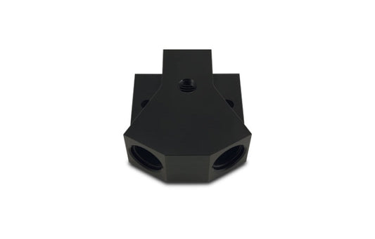 Vibrant Billet Aluminum Y-Block Fitting with 1/8in NPT Port -8AN x Dual -8AN ORB