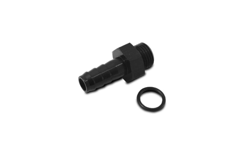 Vibrant Aluminum Male -6AN ORB to 1/8in Barb w/O-Ring - Anodized Black