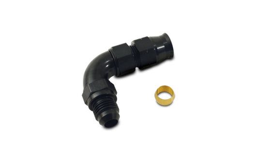 Vibrant 90 Degree 1/2in Tube to Male -8AN Flare Adapter with Olive Inserts