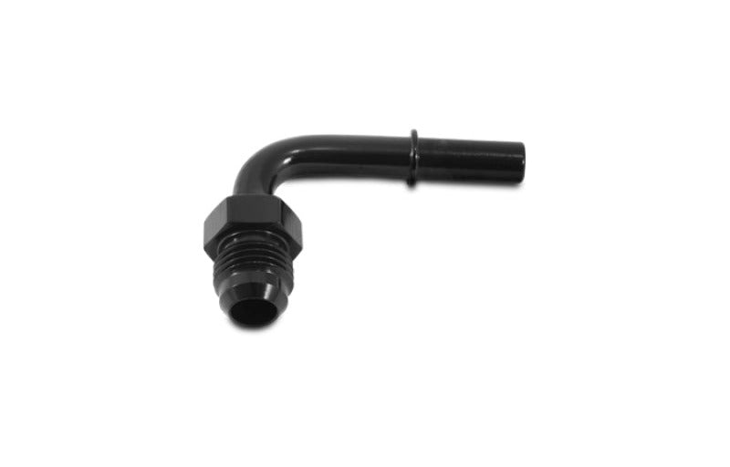 Vibrant 90 Degree Aluminum AN to Male Quick Connect Fitting -8AN - 0.375in Barb