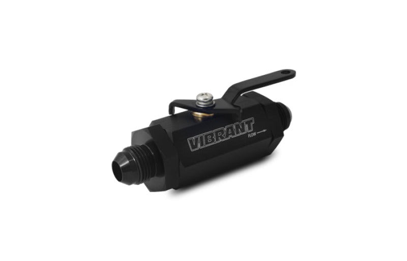 Vibrant -4AN to -4AN Male Shut Off Valve - Black