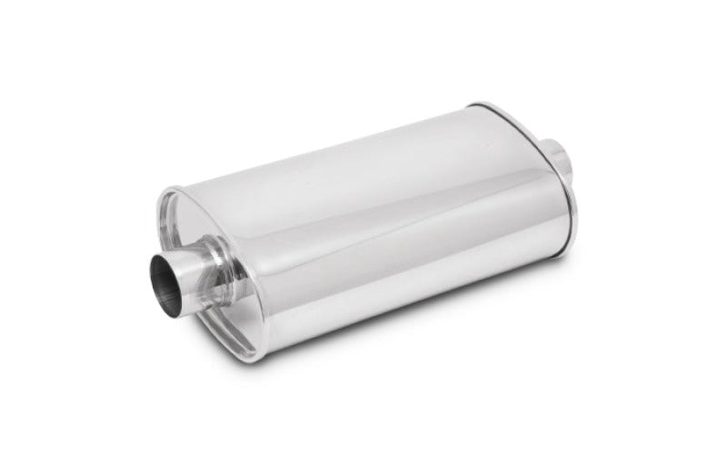 Vibrant 2in In/Out Center/Center Stainless Steel StreetPower Oval Muffler