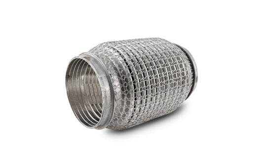 Vibrant SS Flex Coupling w/Interlock Liner and Mesh Braid 3in Inlet/Outlet