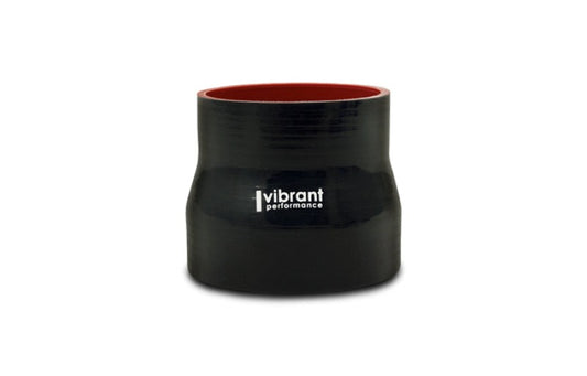 Vibrant Silicone Reducer Coupler 3.00in ID x 3.25in ID x 4.50in Long - Black