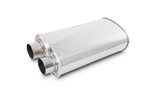 Vibrant Streetpower Oval Muffler 2.50in Inlet/Outlet (Same side)