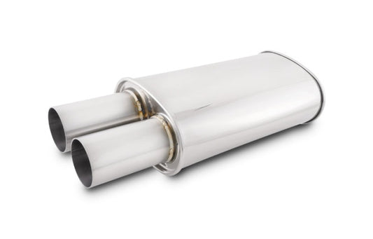 Vibrant Streetpower Oval Muffler w/3.00in Round Straight Cut Tip (2.50in Inlet)