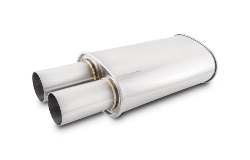 Vibrant Streetpower Oval Muffler w/3.00in Round Straight Cut Tip (3.00in Inlet)