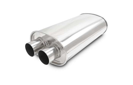 Vibrant Universal Streetpower 2.25in Stainless Steel Dual In-Out Oval Muffler