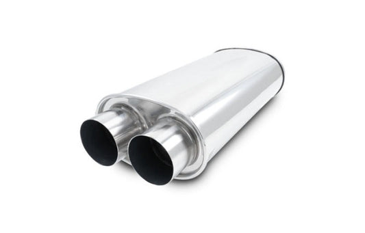 Vibrant Universal Streetpower 2.5in Stainless Steel Dual In-Out Oval Muffler