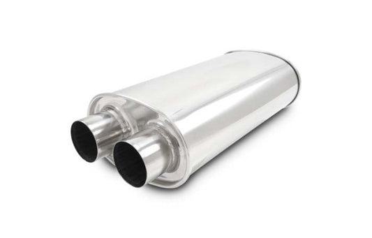 Vibrant Universal Streetpower 3in Stainless Steel Dual In-Out Oval Muffler