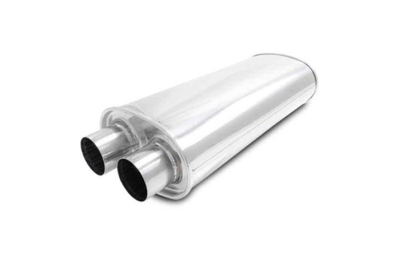 Vibrant Streetpower Oval Muffler 2.50in Dual Inlet/Outlet 18in Body Length