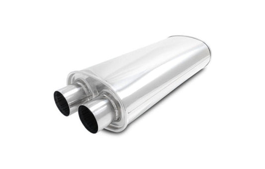 Vibrant Streetpower Oval Muffler 2.50in Dual Inlet/Outlet 18in Body Length