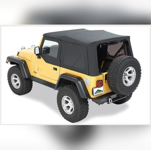 Bestop 97-06 Wrangler TJ Replay OEM Replacement Top (Blk Denim Tinted Windows Upper Door Skins)