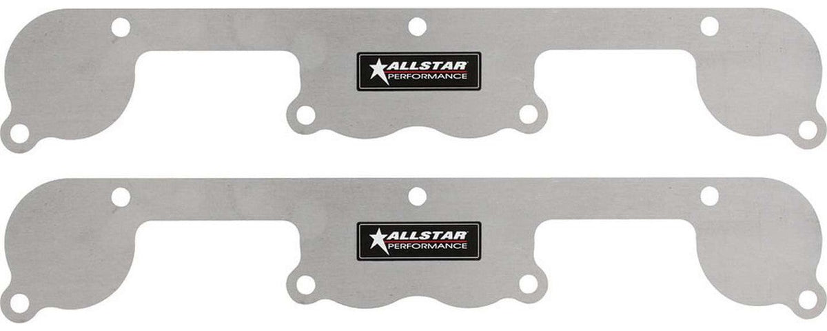 Allstar Performance Exhaust Block Off Plates SBC Spread Port Aluminum ALL34214