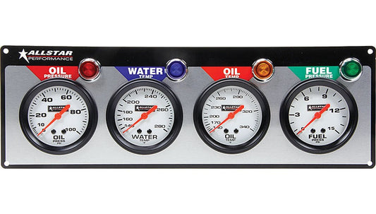Allstar Performance 4 Gauge Panel ALL OP/WT/OT/FP ALL80093