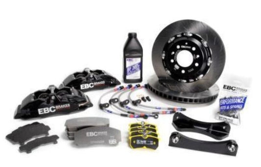 EBC Racing 93-02 Toyota Supra 3.0TT Black Apollo-4 Calipers 330mm Rotors Front Big Brake Kit BBK066BLK-1