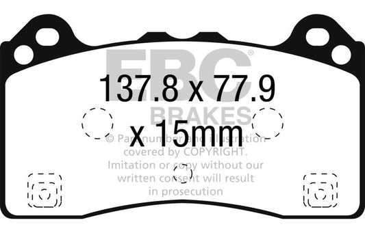 EBC 16-18 Ford Focus RS Redstuff Ceramic Low Dust Front Brake Pads DP32274C